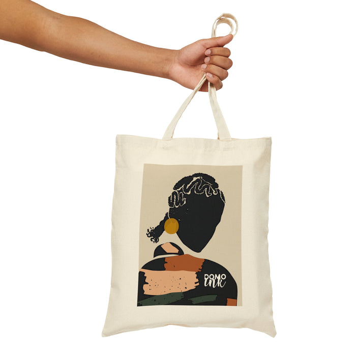 "Black Hair No. 12" Cotton Canvas Tote Bag