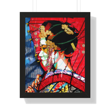 "Geisha" Framed Art Print DomoINK Poster.