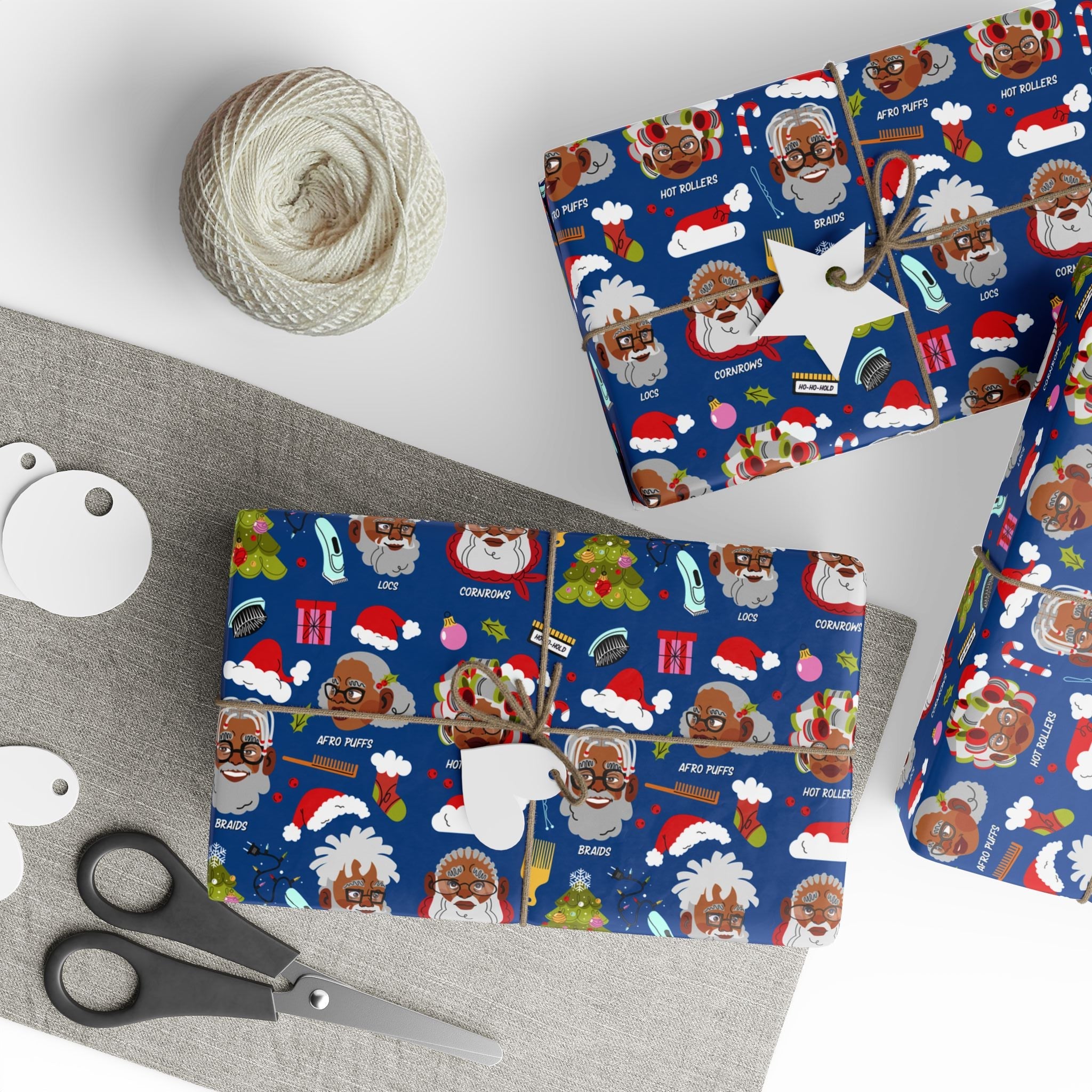 "The Santas At The Shop" Christmas Wrapping Paper