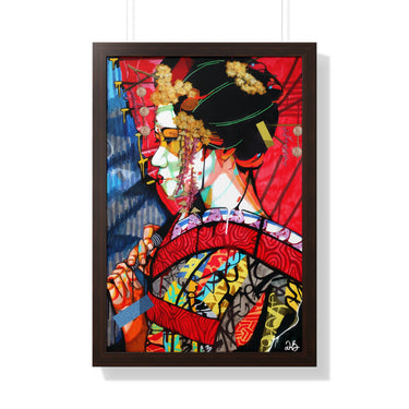 "Geisha" Framed Art Print DomoINK Poster.