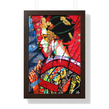 "Geisha" Framed Art Print DomoINK Poster.