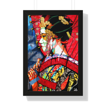 "Geisha" Framed Art Print DomoINK Poster.