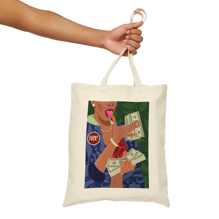 "Rise and Grind" Cotton Canvas Tote Bag
