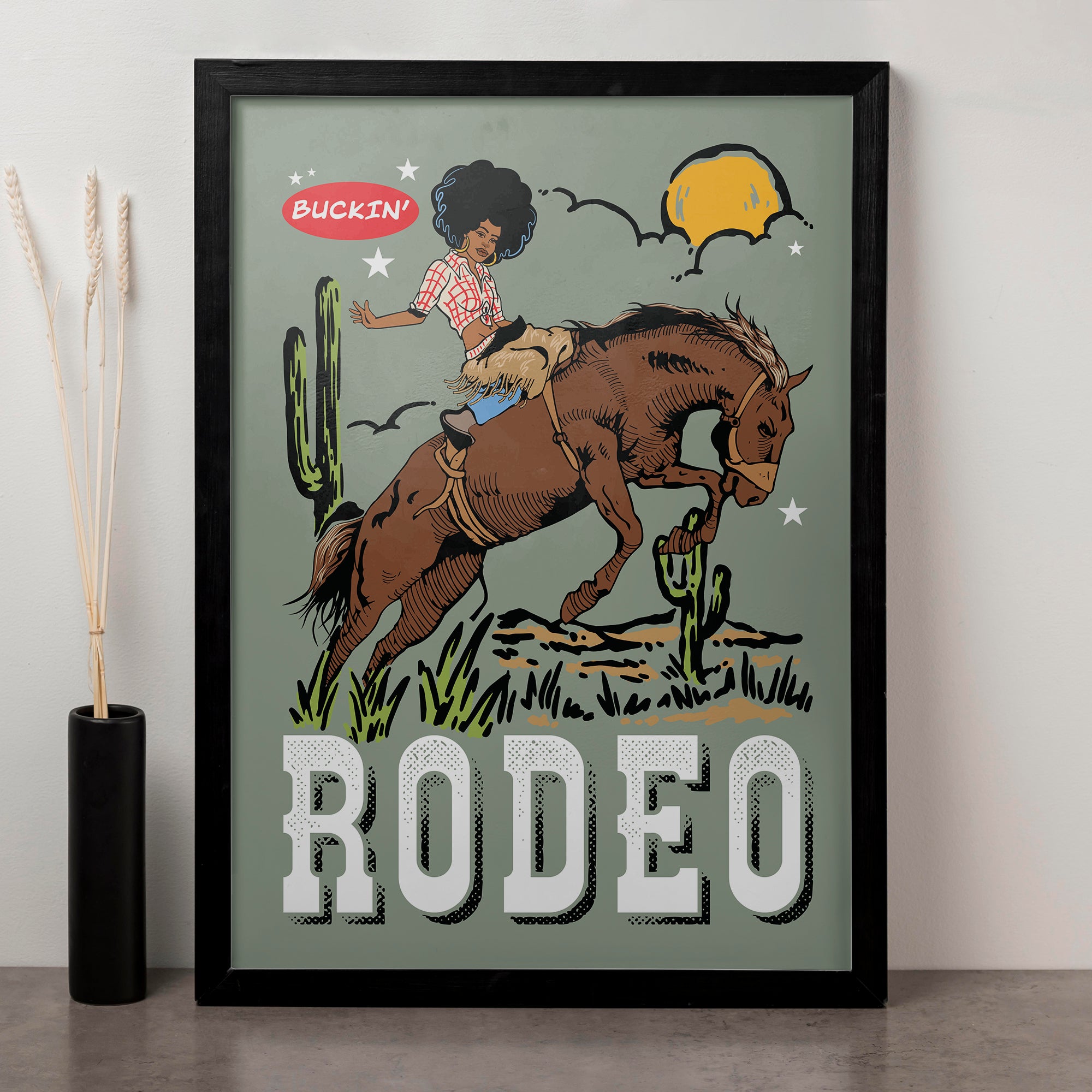 "Buckin" Print