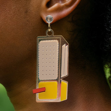 "Cheese N' Crackers" Earrings DomoINK .