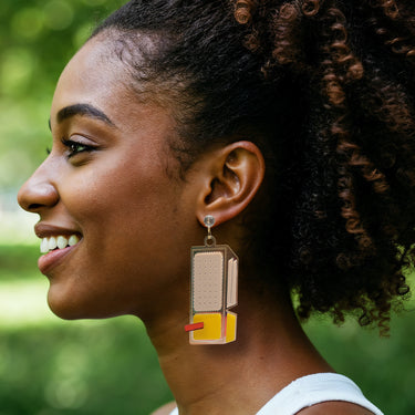 "Cheese N' Crackers" Earrings DomoINK .