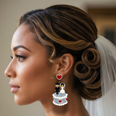 "Let's Get Married" Earrings DomoINK .