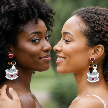 "Let's Get Married" Earrings DomoINK .