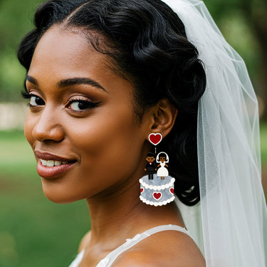 "Let's Get Married" Earrings DomoINK .