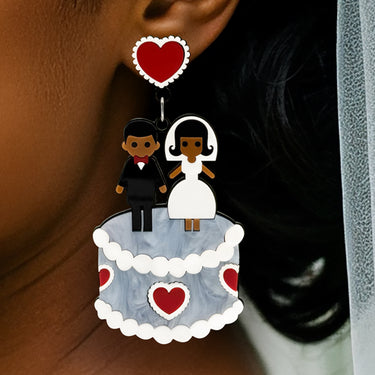 "Let's Get Married" Earrings DomoINK .
