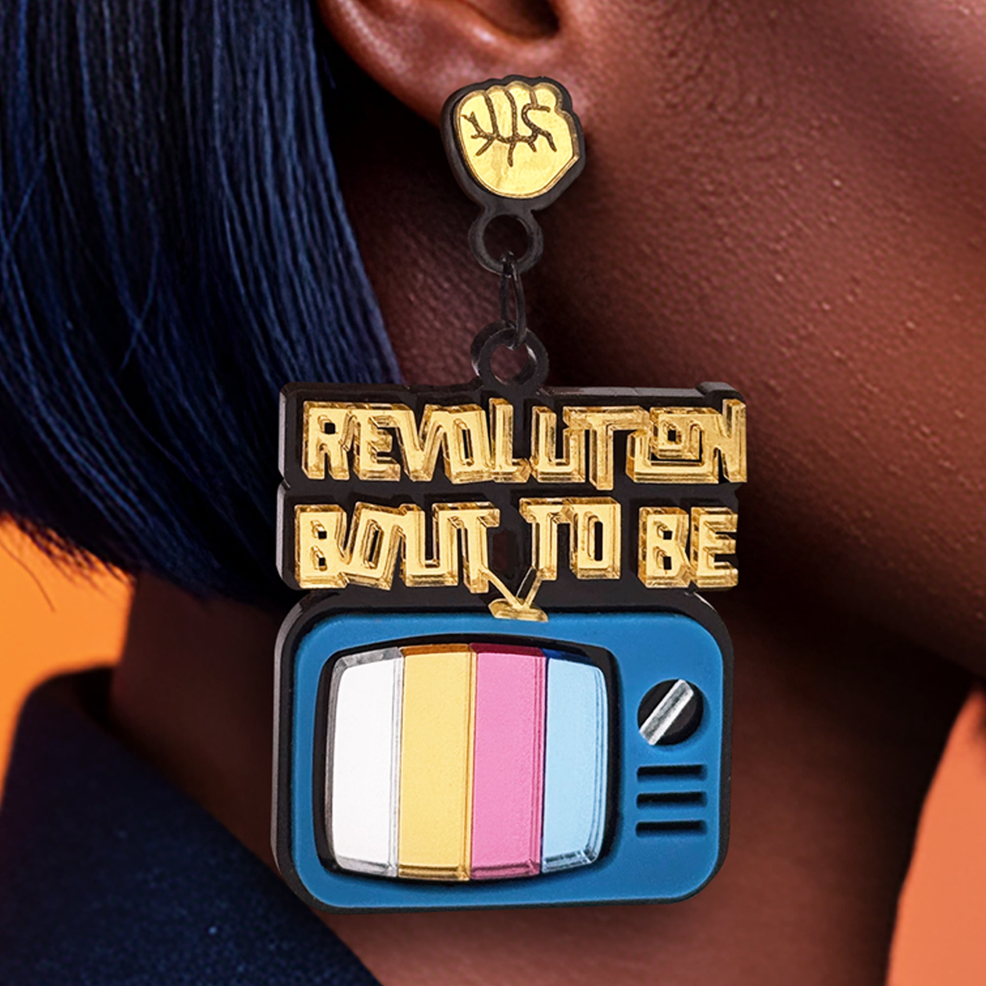 "Revolution Bout to Be Televised" Earrings