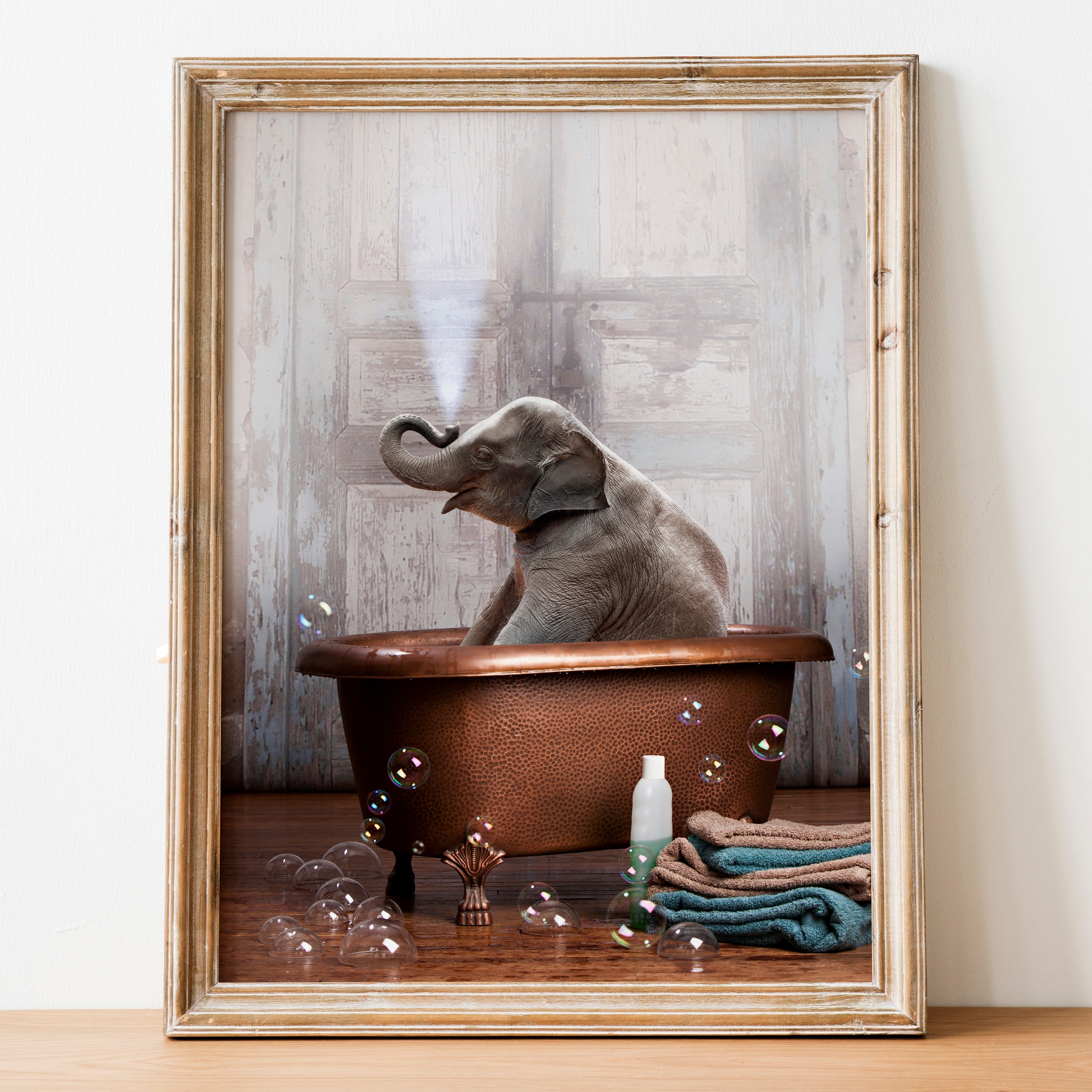 "Elephant in the Tub" Print DomoINK .