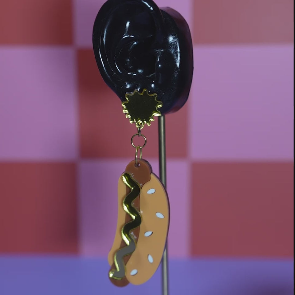 "Hot Diggity Dog" Earrings DomoINK .