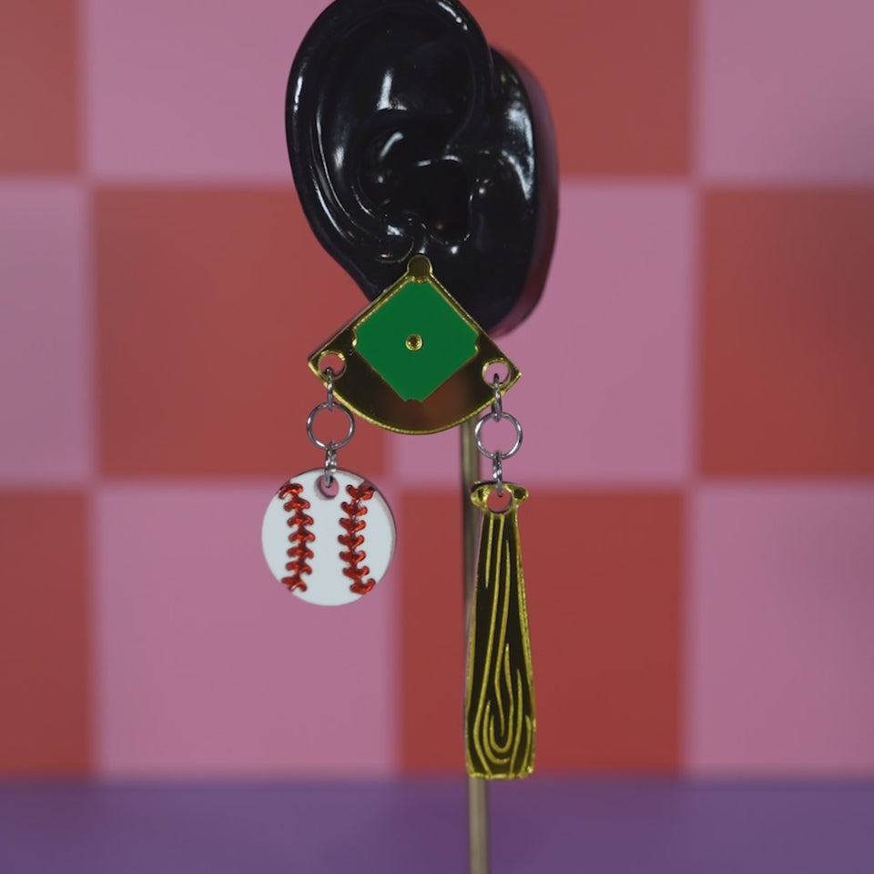 "Slugger of the Year" Earrings DomoINK .
