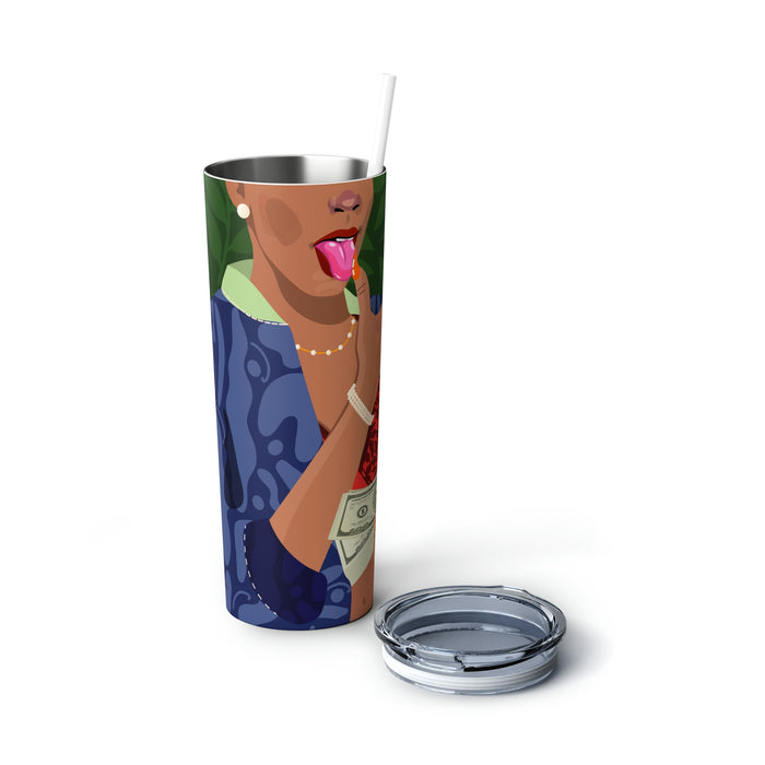 "Rise and Grind" Steel Tumbler with Straw, 20oz