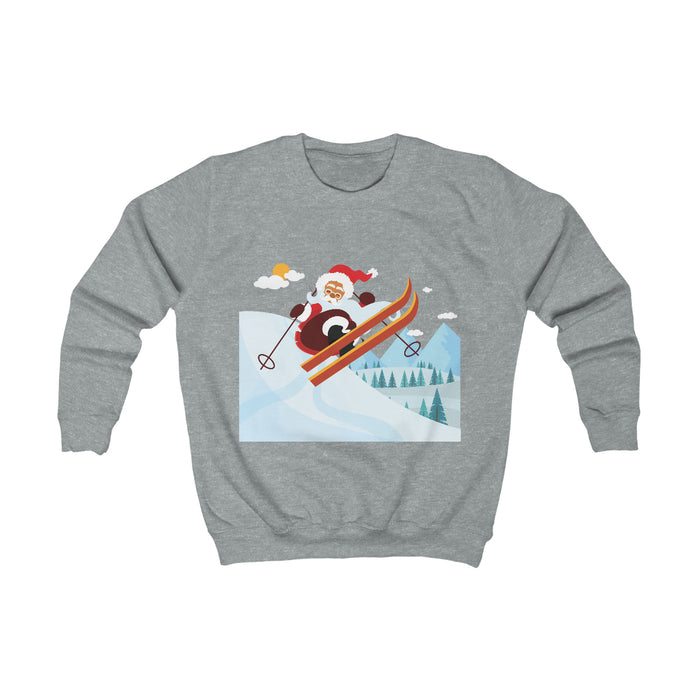 "Santa on the Slopes" Kids Sweatshirt - DomoINK