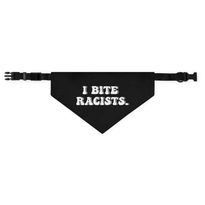 "I Bite Racists" Pet Bandana Collar - DomoINK