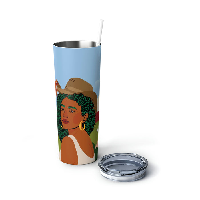 "Cowgirl" 20oz Steel Tumbler with Straw, - DomoINK