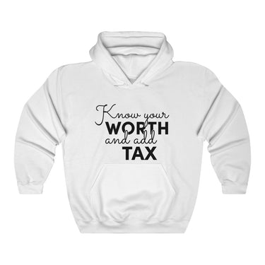 "Know Your Worth" Hooded Sweatshirt - DomoINK