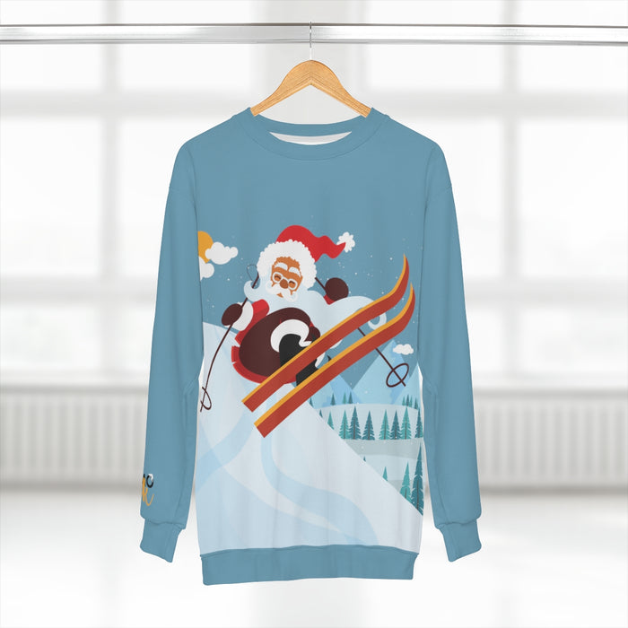 "Santa on the Slopes" Unisex Sweatshirt - DomoINK