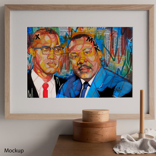 "Malcolm X Martin" Original Art Piece - DomoINK
