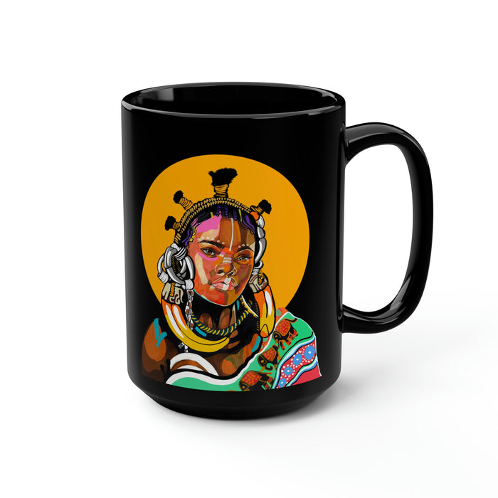 "Queen is Black" Black Mug, 15oz