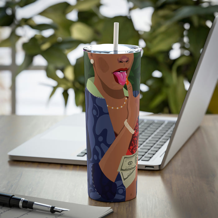 "Rise and Grind" Steel Tumbler with Straw, 20oz