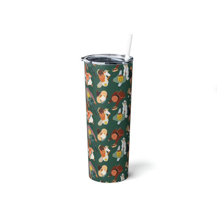 "Crosswalk" Steel Tumbler with Straw, 20oz