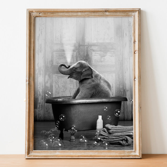 "Elephant in the Tub" Print - DomoINK