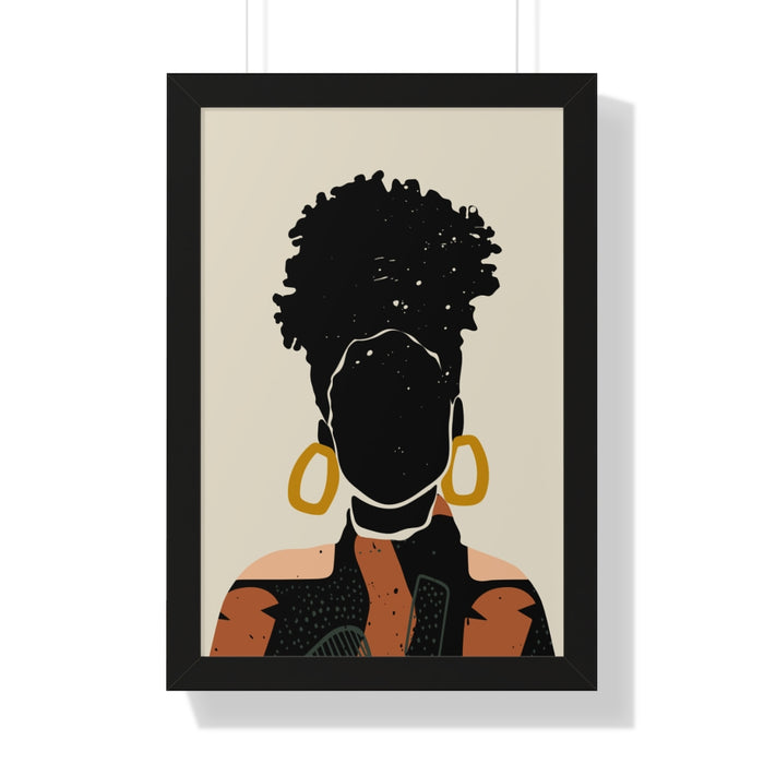 "Black Hair No. 14" Framed Art Print - DomoINK