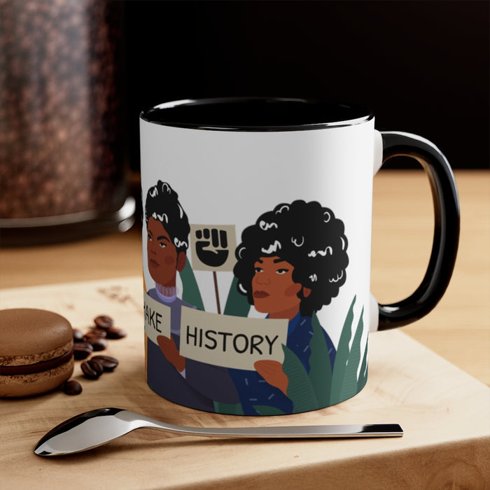 "Black Women Make History" Accent Mug - DomoINK