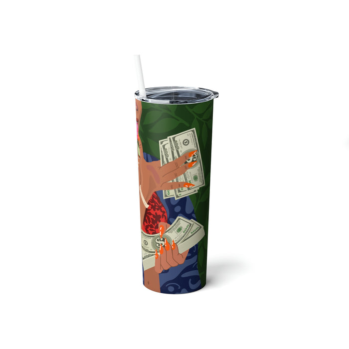 "Rise and Grind" Steel Tumbler with Straw, 20oz