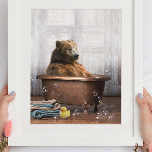"Bear in the Tub" Print - DomoINK