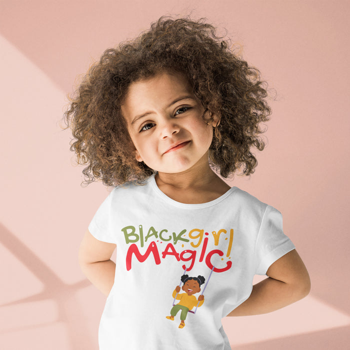 "Black Girl Magic" Toddler Short Sleeve Tee - DomoINK
